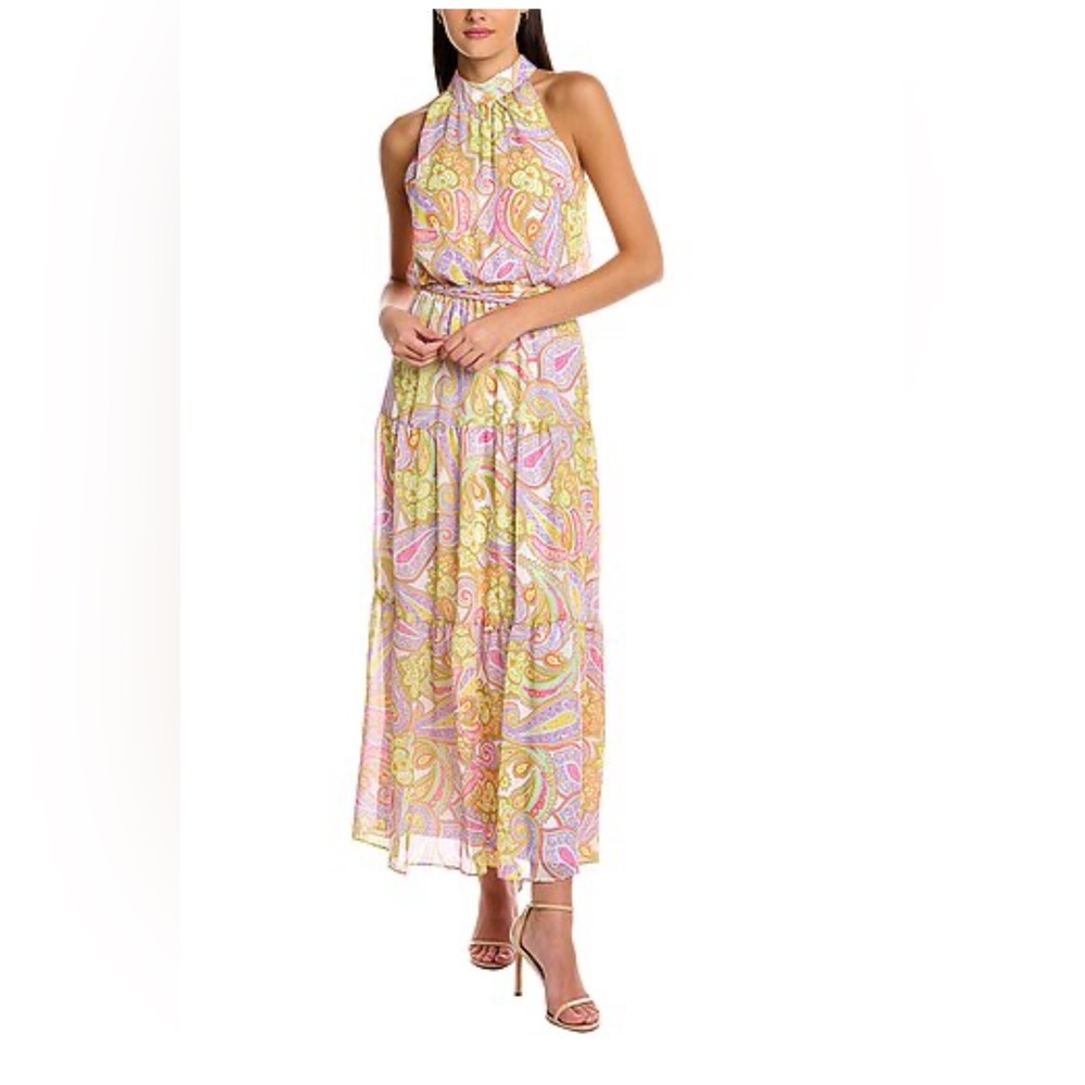 Colorful Paisley Halter Dress Size 12